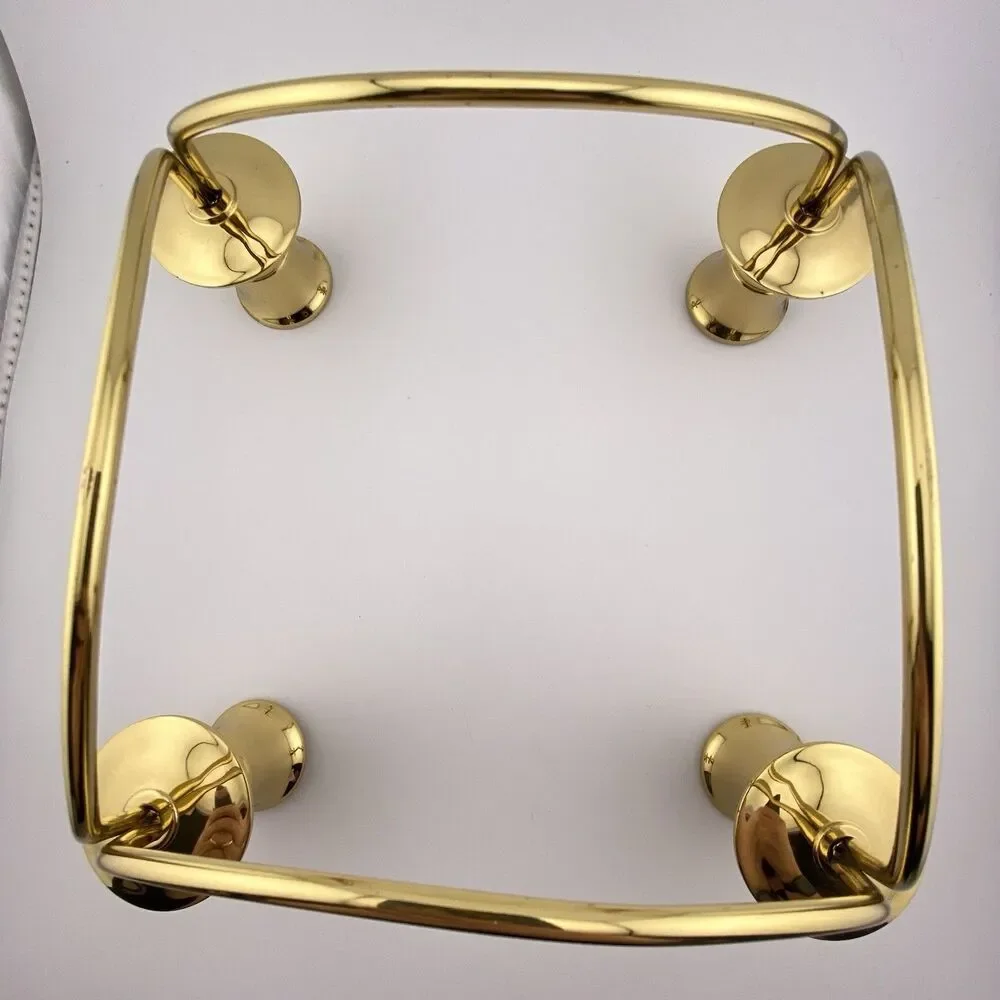 Vtg Partylite Modern Brass Candelabra 4 Taper Candle Holder Centerpiece MCM - Picture 10 of 11